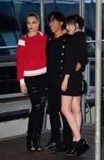 CARA DELEVINGNE and DAKOT JOHNSON Leaves Karl Lagerfeld’s Cruise with Karl Boat Party in New York