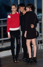 CARA DELEVINGNE and DAKOT JOHNSON Leaves Karl Lagerfeld’s Cruise with Karl Boat Party in New York