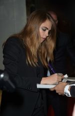 CARA DELEVINGNE at YSL Beauty Presentation in Paris