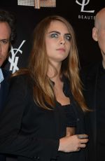 CARA DELEVINGNE at YSL Beauty Presentation in Paris