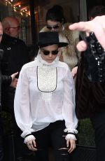 CARA DELEVINGNE Leaves Chanel Fashion Show in Paris