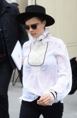 CARA DELEVINGNE Leaves Chanel Fashion Show in Paris