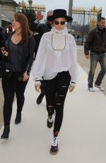 CARA DELEVINGNE Leaves Chanel Fashion Show in Paris