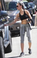 CARA SANTANA in Leggings and Sports Bra Leaves a Gym in West Hollywood