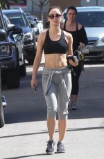 CARA SANTANA in Leggings and Sports Bra Leaves a Gym in West Hollywood