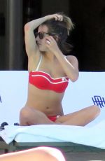 CAROLINE FLACK in Bikini at a Hotel Pool in Los Angeles