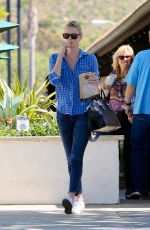 CHARLIZE THERON in Jeans Out and About in Malibu