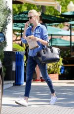 CHARLIZE THERON in Jeans Out and About in Malibu