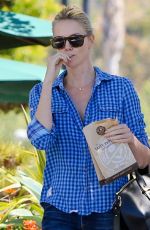 CHARLIZE THERON in Jeans Out and About in Malibu