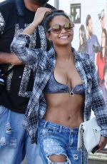 CHRISTINA MILIAN in Ripped Jeans Out in Los Angeles
