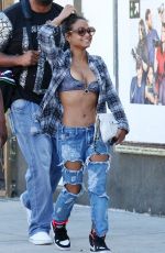CHRISTINA MILIAN in Ripped Jeans Out in Los Angeles