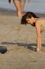 CINDY CRAWFORD on the Set of a Photoshoot in Malibu