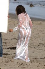 CINDY CRAWFORD on the Set of a Photoshoot in Malibu