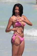 CLAUDIA JORDAN in Bikini at a Beach in Miami
