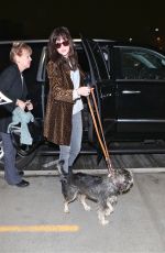 DAKOTA JOHNSON and Her Dog Arrives at Los Angeles International Airport