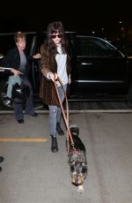 DAKOTA JOHNSON and Her Dog Arrives at Los Angeles International Airport