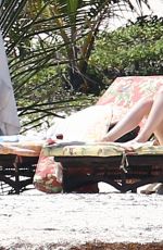 DAKOTA JOHNSON in Bikinia at a Beach in Cancun