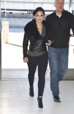 DEMI LOVATO in Tights Arrives at JFK Airport in New York 1203