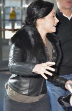 DEMI LOVATO in Tights Arrives at JFK Airport in New York 1203
