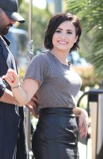 DEMI LOVATO on the Set of Extra in Universal City 0303