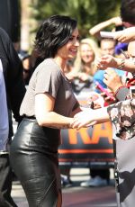 DEMI LOVATO on the Set of Extra in Universal City 0303