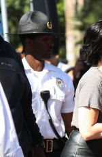 DEMI LOVATO on the Set of Extra in Universal City 0303