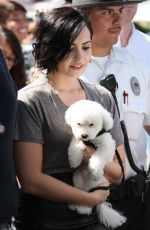DEMI LOVATO on the Set of Extra in Universal City 0303
