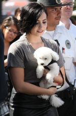 DEMI LOVATO on the Set of Extra in Universal City 0303