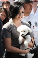 DEMI LOVATO on the Set of Extra in Universal City 0303