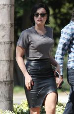 DEMI LOVATO on the Set of Extra in Universal City 0303
