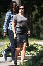 DEMI LOVATO on the Set of Extra in Universal City 0303