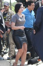 DEMI LOVATO on the Set of Extra in Universal City 0303