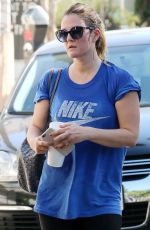 DREW BARRYMORE in Leggings Leaves a Gym in Los Angeles