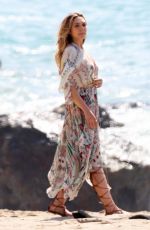 ELIZABETH OLSEN on a Photoshoot at a Beach in Malibu