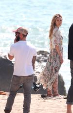 ELIZABETH OLSEN on a Photoshoot at a Beach in Malibu