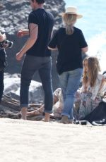 ELIZABETH OLSEN on a Photoshoot at a Beach in Malibu