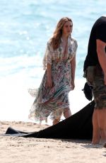 ELIZABETH OLSEN on a Photoshoot at a Beach in Malibu