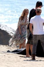 ELIZABETH OLSEN on a Photoshoot at a Beach in Malibu