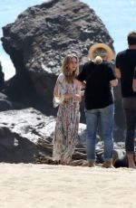 ELIZABETH OLSEN on a Photoshoot at a Beach in Malibu