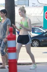 ELLE FANNIN in Tank Top and Shorts Leaves a Gym in Los Angeles