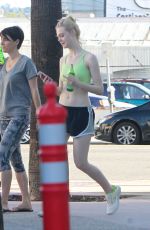 ELLE FANNIN in Tank Top and Shorts Leaves a Gym in Los Angeles