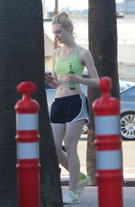 ELLE FANNIN in Tank Top and Shorts Leaves a Gym in Los Angeles