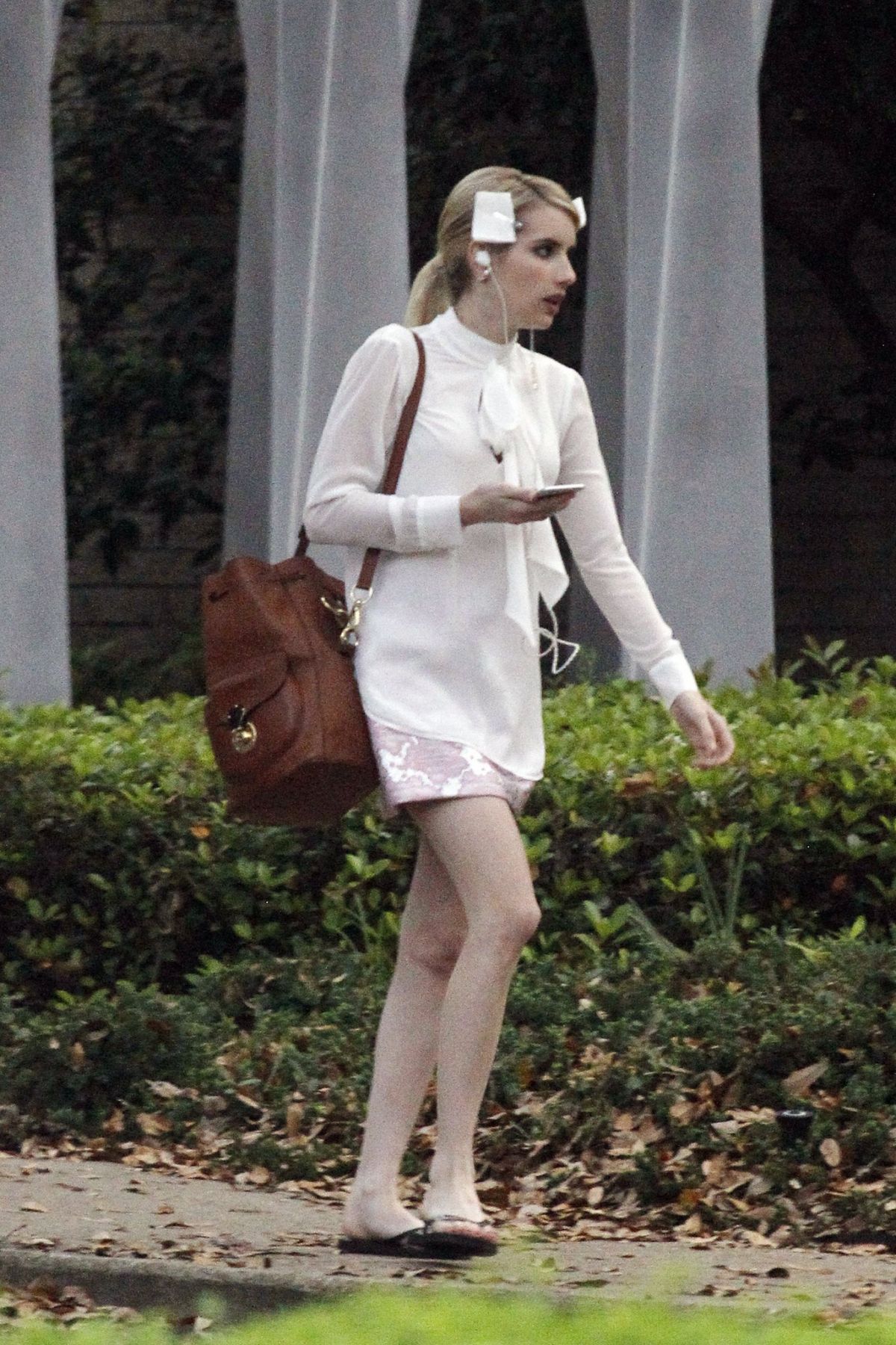 EMMA ROBERTS on the Set of Scream Queens in New Orleans 1903 EMMA ROBERTS on the Set of Scream Queens in New Orleans 1903