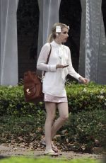 EMMA ROBERTS on the Set of Scream Queens in New Orleans 1903