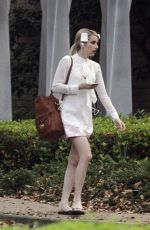 EMMA ROBERTS on the Set of Scream Queens in New Orleans 1903