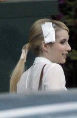 EMMA ROBERTS on the Set of Scream Queens in New Orleans 1903