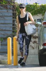 EMMY ROSSUM Arrives at Soulcycle in Santa Monica