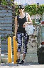 EMMY ROSSUM Arrives at Soulcycle in Santa Monica