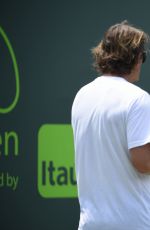 EUGENIE BOUCHARD at Practice Session at Miami Open Tennis Tournament in Key Biscayne