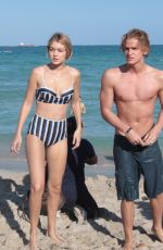 GIGI HADID in Bikini at a Beach in Miami 1503
